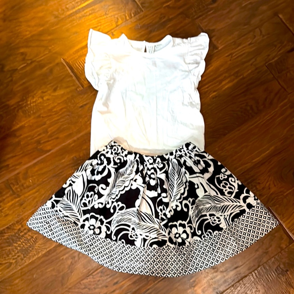 Janie and Jack White Top and Gymboree Skirt